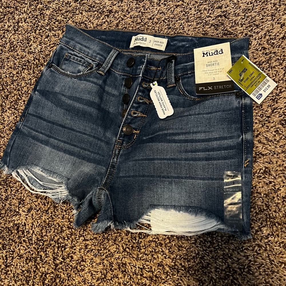 Mudd high rise jean shorts